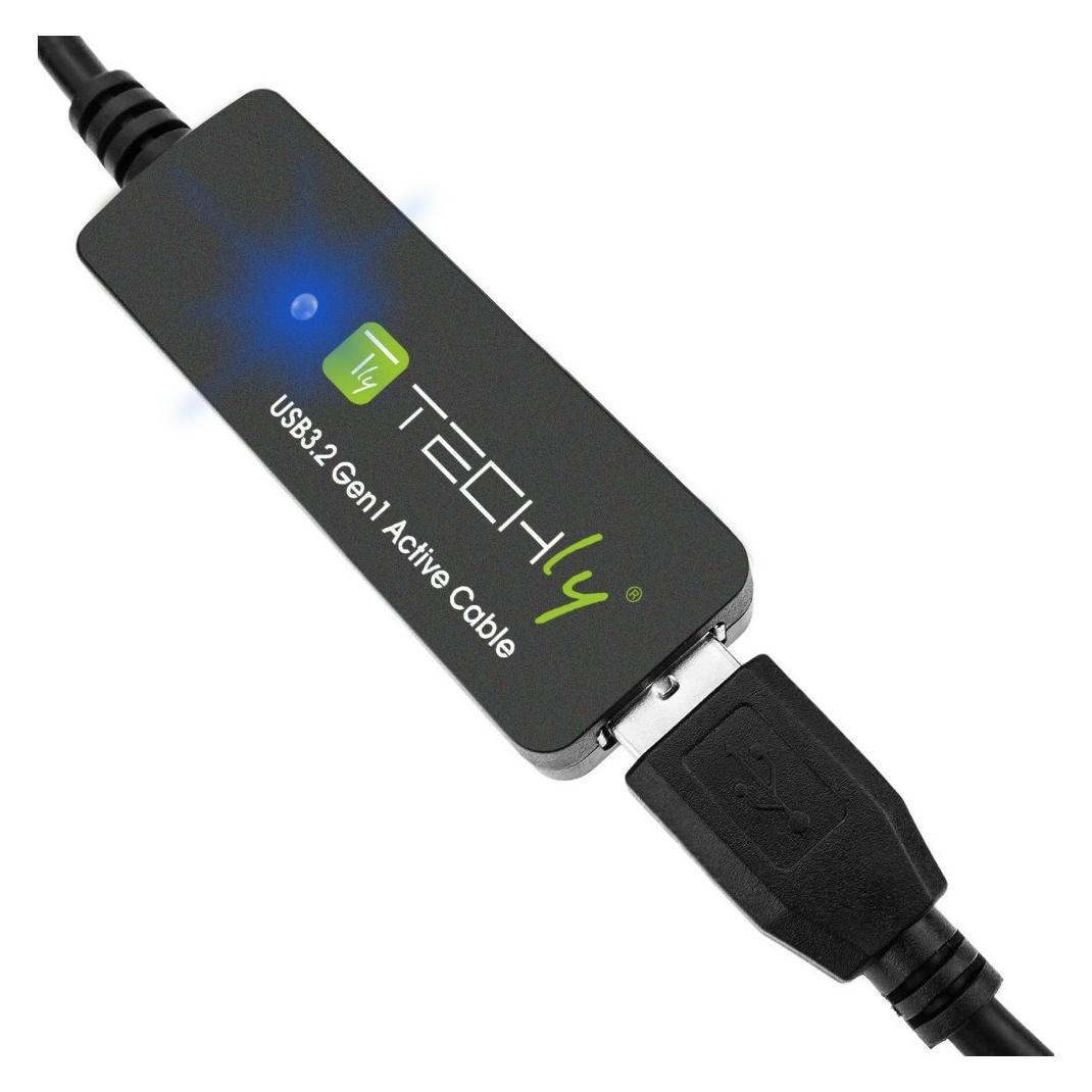 Techly USB 3.0 Repeater Kabel 10m (10 m, USB 3.2 Gen 1) (ICUR30100G)