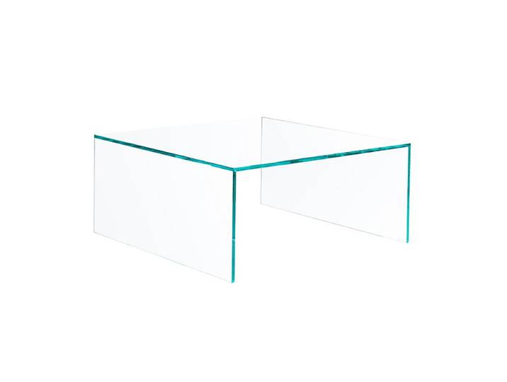 TONELLI table basse EDEN (90 x 90 x h 40 cm - Verre extra clair)