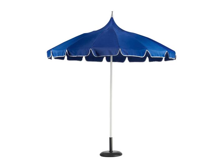 BELIANI Sonnenschirm Blau ⌀ 245 cm Rund mit Aluminium Stange Weiß Marktschirm für Balkon Terrasse Garten