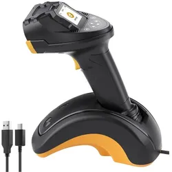 Inateck Barcodescanner Pro8 Black with data transfer station (1D-Barcodes, 2D-Barcodes), Barcode Scanner, Schwarz