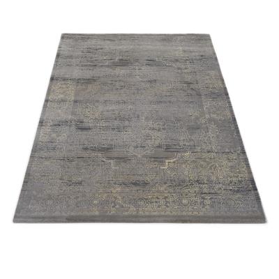 Teppich MUSTERRING "WAVE KONTURA", grau (grau, creme), B:70cm H:9mm L:140cm, Polypropylen, Teppiche, Teppich, exlcusive MUSTERRING DELUXE COLLECTION kuscheliges Microfaser Garn