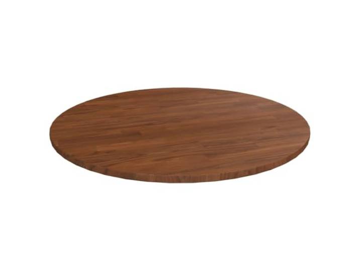 HEFZGDB Runde Tischplatte aus Eichenholz Ø90x1,5 cm Dunkelbraun Behandelte Oberfläche Massivholz für Couchtisch Beistelltisch Bartisch rustikales Design langlebig und pflegeleicht