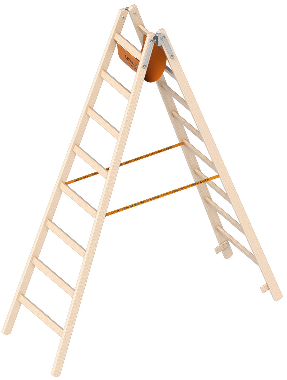 Layher houten steigertrap met 2x8 treden