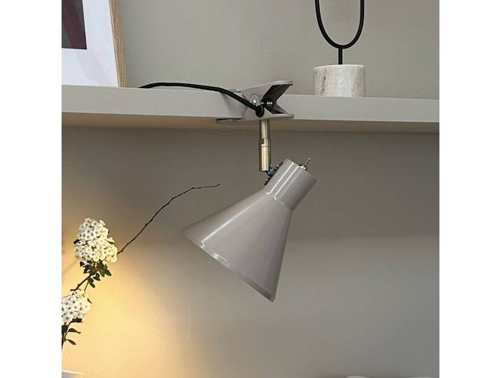 Klemlamp Sleep, alu / grijs / zink, Woon-/ Eetkamer, metaal, Design, Klemlamp