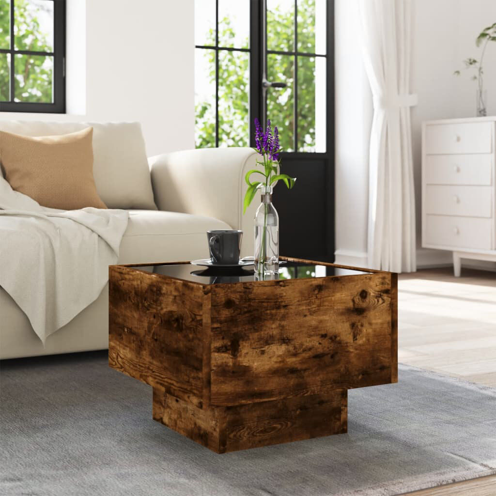 Metro Damaiah End Table Smoked Oak 30cm H X 40cm W X 40cm D