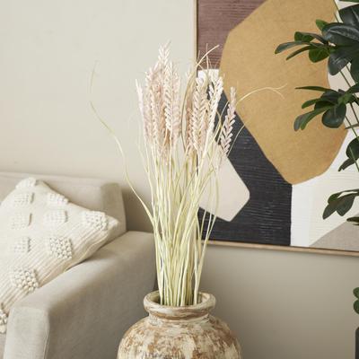 ARCILLA ELEMENTAL Pink or Orange Dried Plant Tall Floral Bouquet Home Decor Natural Foliage with Cream Stems