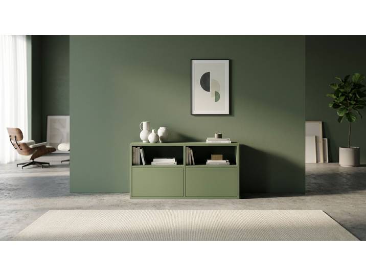 Grünes Sideboard nach Maß - Kommode, Grün, Maßgefertigt MDF Lackiert Reseda­grün