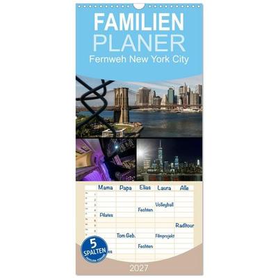 Familienplaner 2027 - Fernweh New York City mit 5 Spalten (Wandkalender, 21 x 45 cm) CALVENDO