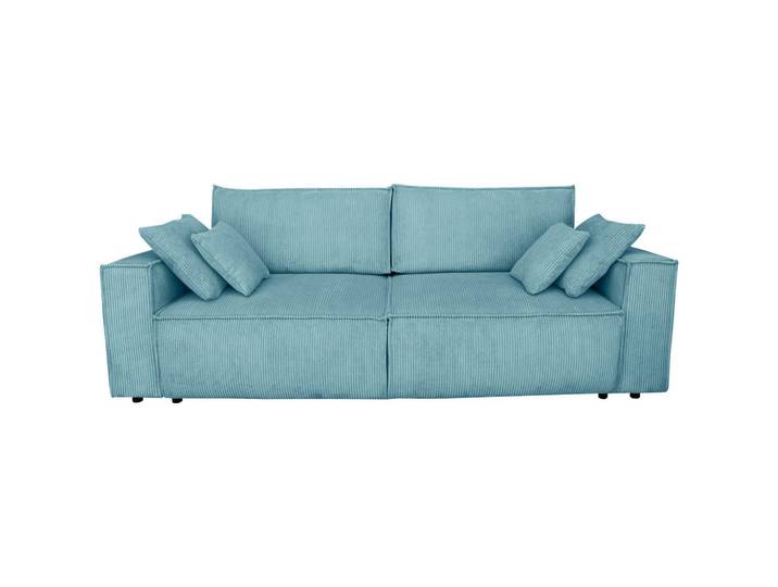 Carryhome Schlafsofa, Türkis, Kunststoff, 2-Sitzer, Füllung: Silikon,Silikon,Silikon, 240x89x100 cm, Liegefunktion, Schlafen auf Sitzhöhe, Rücken echt, Wohnzimmer, Sofas & Couches, Schlafsofas, Schlafsofas mit Bettkasten