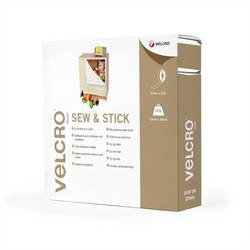 VELCRO® Klettband zum Aufnähen & Aufkleben, Haken & Flausch 20mm x 25m Weiß VEL-EC60401