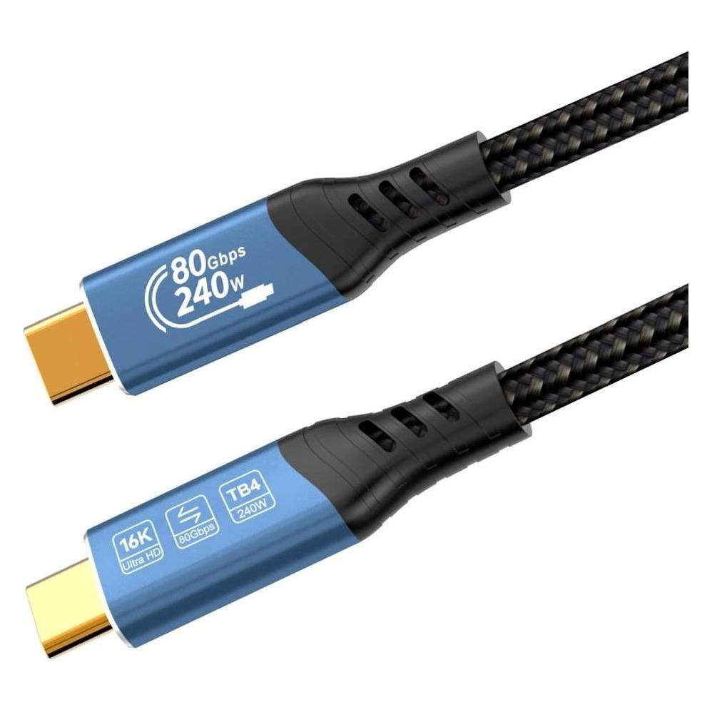 Aten USB4 Ver2.0 80Gbps 16K@60Hz 240W Thunderbolt, 0.8m (0.80 m, USB 4, 240 W) (ku4ca08)