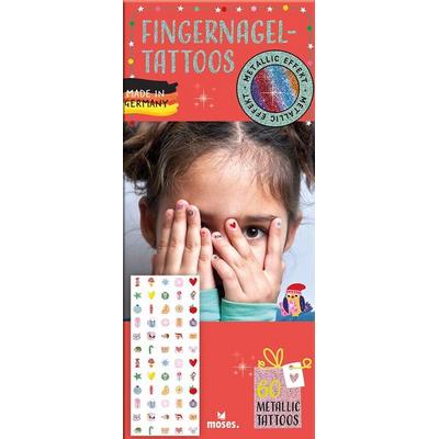 Fingernagel-Tattoos metallic