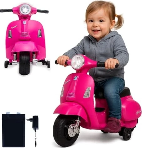 Ride-on Vespa Mini, Kinderfahrzeug pink, Lithium-Ionen-Akku