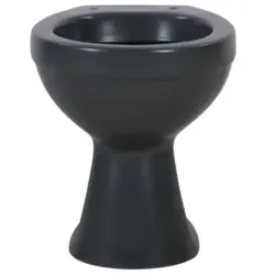 sanicomfort Stand-WC anthrazit matt spülrandlos, Abgang waagrecht, Tiefspüler