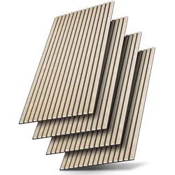 Akustikpaneele Holzoptik 4er Set - Eiche Natur Hell
