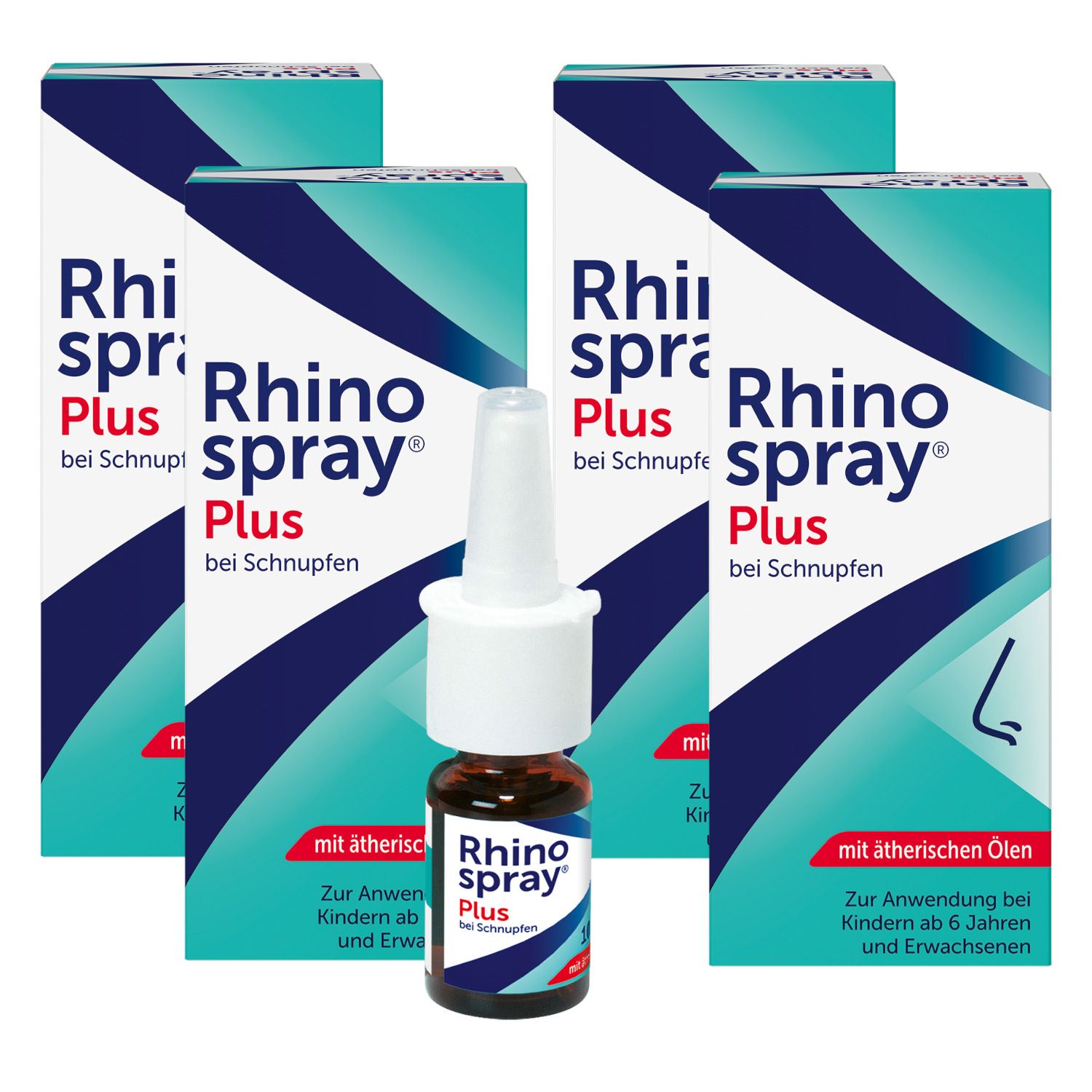 Rhinospray plus b.Schnupfen m.Feindosierer 4er-Pack 4x10 ml Dosierspray