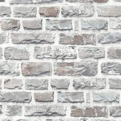 Galerie Wallcoverings Bricks and More Collection Stone Brick Matte Finish Vinyl on Non-woven Wallpaper Roll