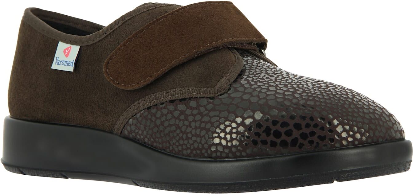 Klettschuh VAROMED, Damen, Gr. 40, Synthetik, braun (mokka), Textil, Schuhe Klettschuh