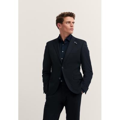 Anzugsakko BUGATTI "Regular Fit", Herren, Gr. 25, 390, marine, 66% Polyester, 21% Viskose, 10% Polyamid, 3% Elasthan, unifarben, regular fit, Sakkos, Jersey-Artikel mit Stretch