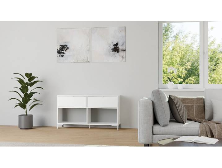 Schlichte Schubladenkommode MDF Beschichtet MDF Weiß matt