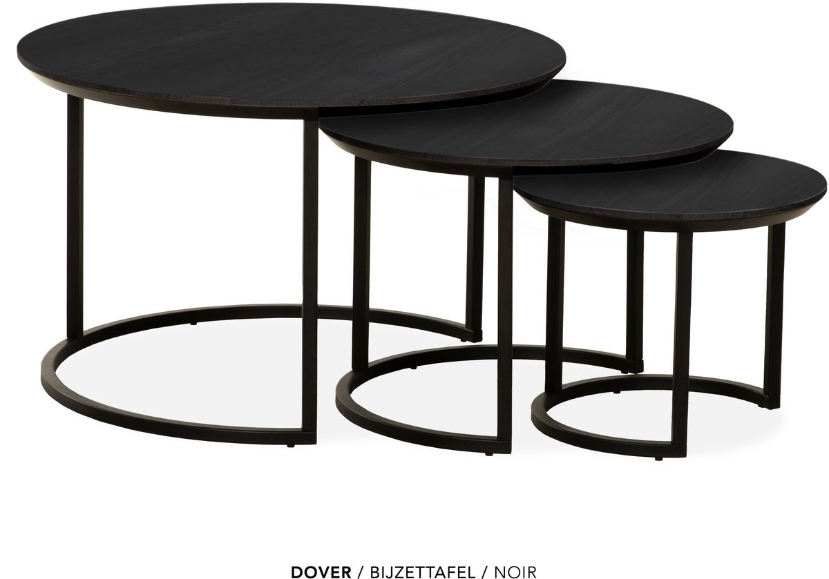 Maxfurn Set van 3 ronde salontafels - Noir