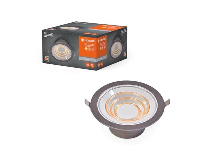 LEDVANCE DECOR FIL DL ECHO Downlight 166mm, silber, 7W, 650lm, kabellos, modernes Filament Design, individuelle Helligkeitssteuerung, dimmbar, IP20, 2700K, Single-pack