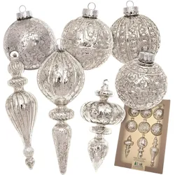 Krebs Glas Lauscha, Christbaumschmuck, Antike Mercury Glas Sortiment - Christbaumschmuck - 8cm (1x)