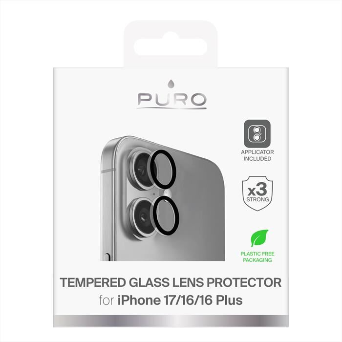 PURO Vetro Individuale Camera Per iPhone 17/16/16 Plus-trasparente