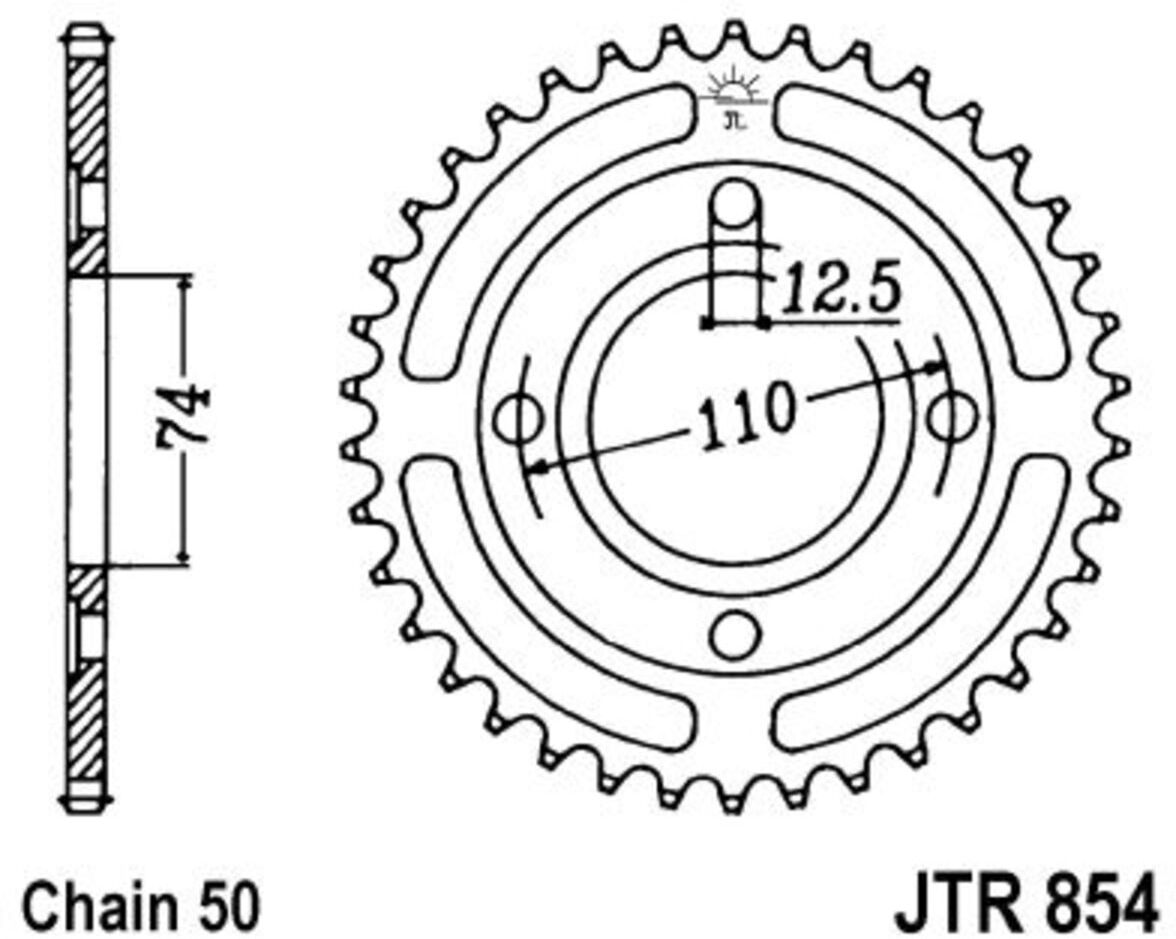 Couronne moto JT JTR854,38
