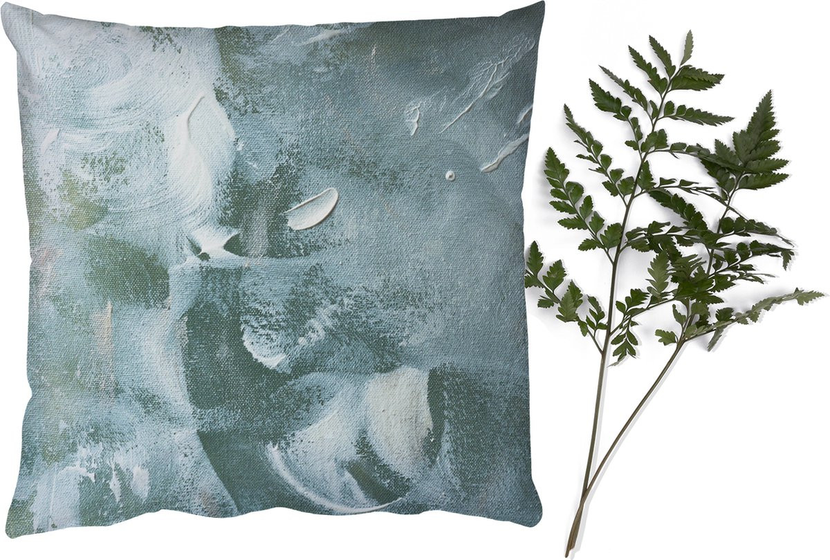 PillowMonkey Sierkussen met Abstract Acrylverf en Structuren, 45 x 45 cm