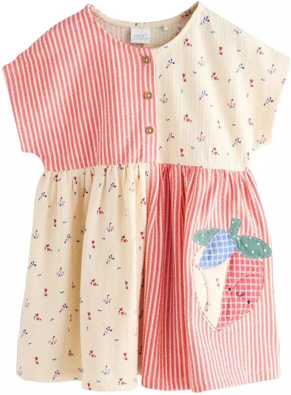Next - Kleid, Erdbeer-Print Gestreiftes Kleid, 3-4A, Creme
