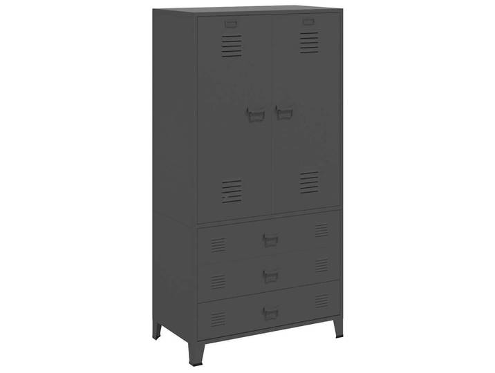vidaXL Kleiderschrank Industrial Kleiderschrank Anthrazit 90x50x180 cm Metall (1-St)