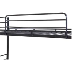 En.Casa, Kinderbett, Metall-Etagenbett Bevapis mit 2 Matratzen 90x200 cm Schwarz (90 x 200 cm)