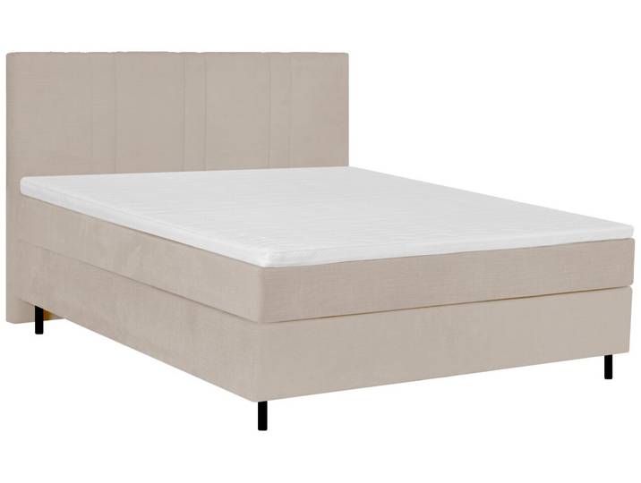 Welnova Boxspringbett PAOLA, beige, Stoff