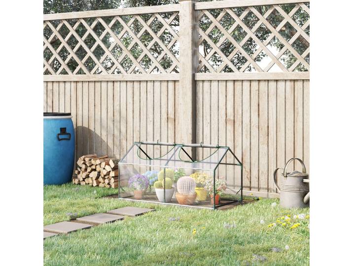Outsunny Mini Serre PVC 120x60x60cm Transparent avec Fenêtres