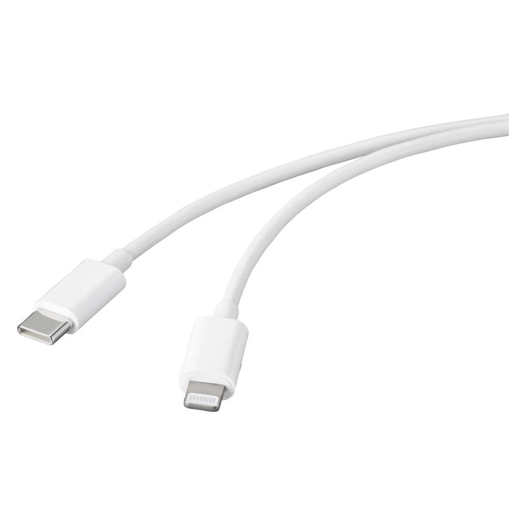 Renkforce USB-Kabel USB 2.0 USB-C Stecker, Apple Lightning Stecker 1.00 m Weiss (1 m, USB 2.0) (null)