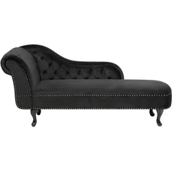 CHAISELONGUE Samtstoff schwarz linksseitig Nimes