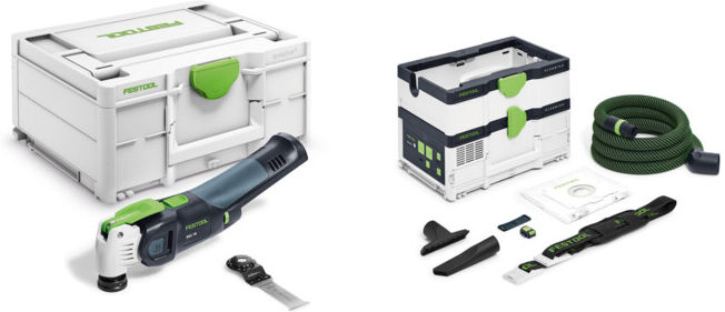 Set Festool Akku-Oszillierer OSC 18 E-Basic VECTURO + Akku-Absaugmobil CTLC SYS I-Basic CLEANTEC