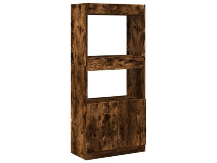 GHVBNMF Highboard Räuchereiche 63x33x140 cm Holzwerkstoff Schrank Kompaktes Standregal mit Türen für Wohnzimmer und Büro. Vielseitige Kommode für übersichtliche Aufbewahrung im Alltag.