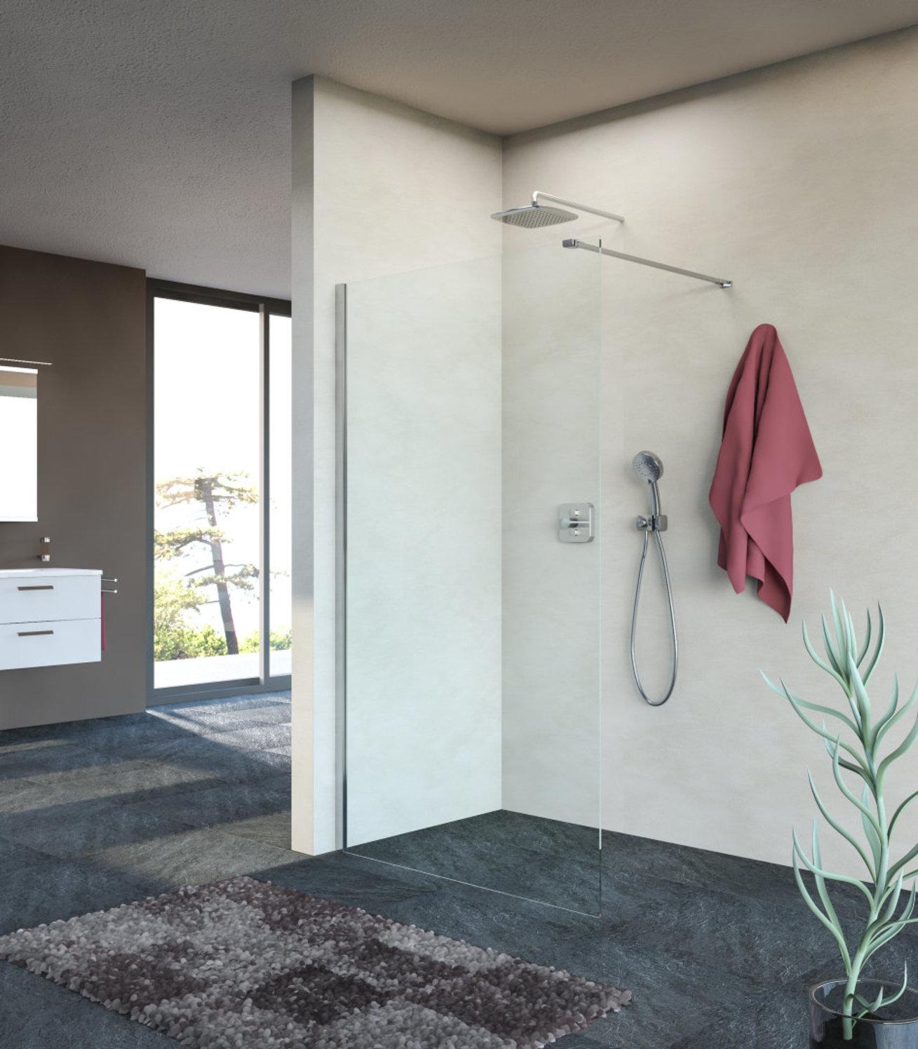 VIGOUR INDIVIDUAL 3.0 Duschabtrennung ESG-Glas freistehend 130 x 200 cm, chrom matt/transparent