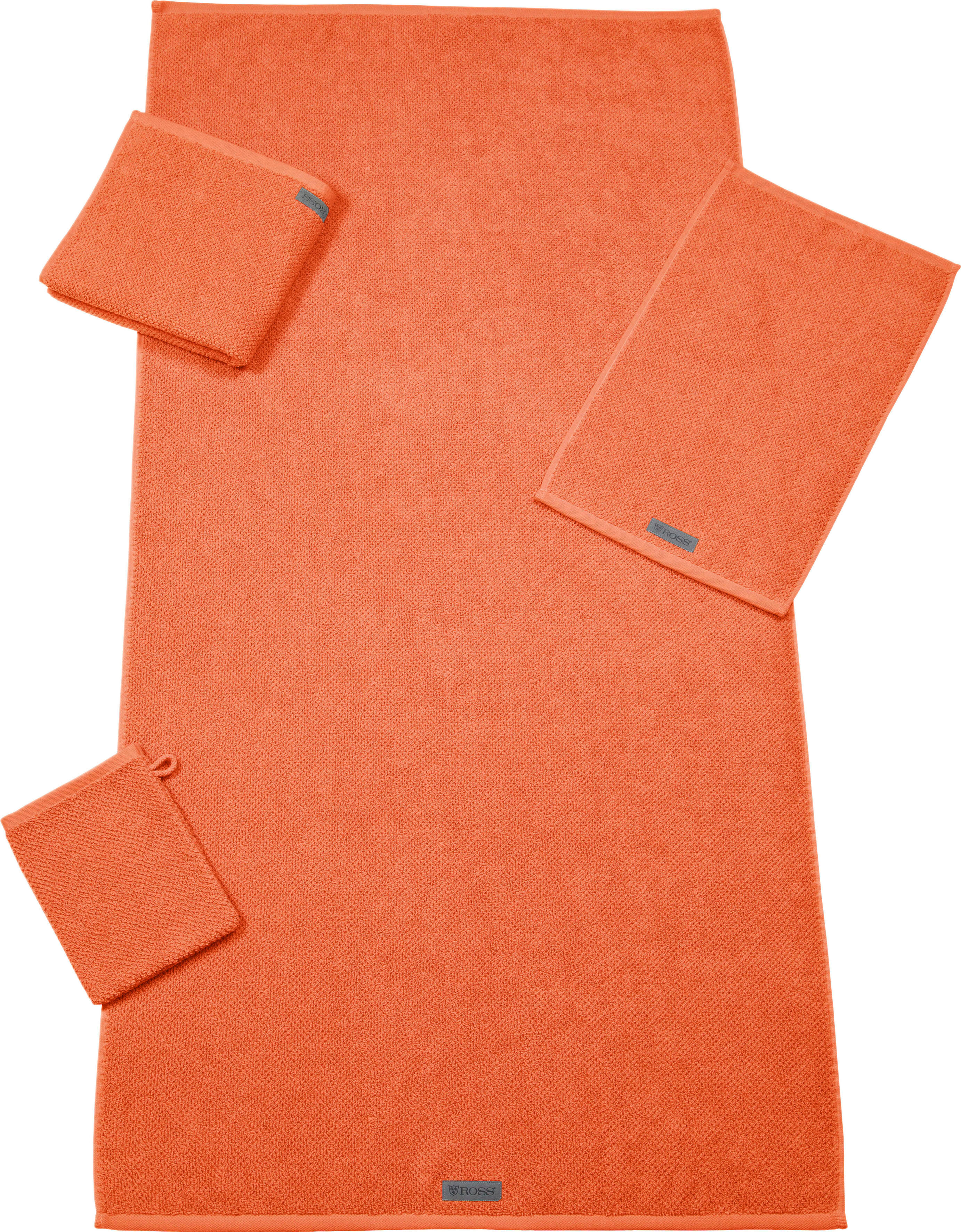 Waschhandschuh ROSS "SELECTION", orange, B:16cm L:21cm, Frottier, Handtücher, Waschhandschuh, 100 % Bio-Baumwolle orange B/L: 16cmx21cm, 6 Stk.