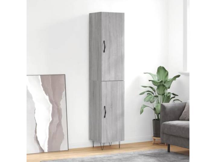HEFZGDB Modernes Highboard mit Metallfüßen, Langlebiges Highboard mit Türen aus Holzwerkstoff, Stilvolles mit Stauraum, Weißes aus Holzwerkstoff für die Einrichtung