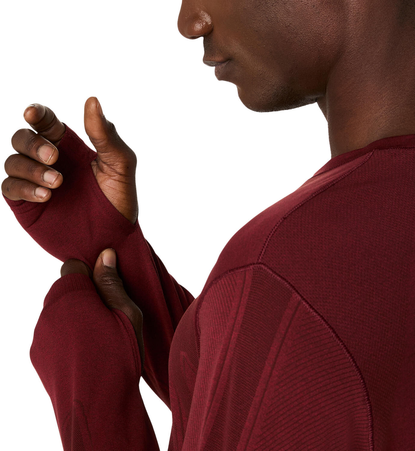 Laufshirt ASICS "ROAD SEAMLESS LS TOP", Herren, Gr. XXL, rot (dunkelrot planet), Obermaterial: 65% Polyamid, 35% Polyester, normal, Rundhals, Shirts Laufshirt dunkelrot planet XXL