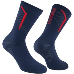 La Sportiva, Unisex, Sportsocken, Flow Trail Socken - leichte Socken für Berg- und Trailrunning, Blau, Rot