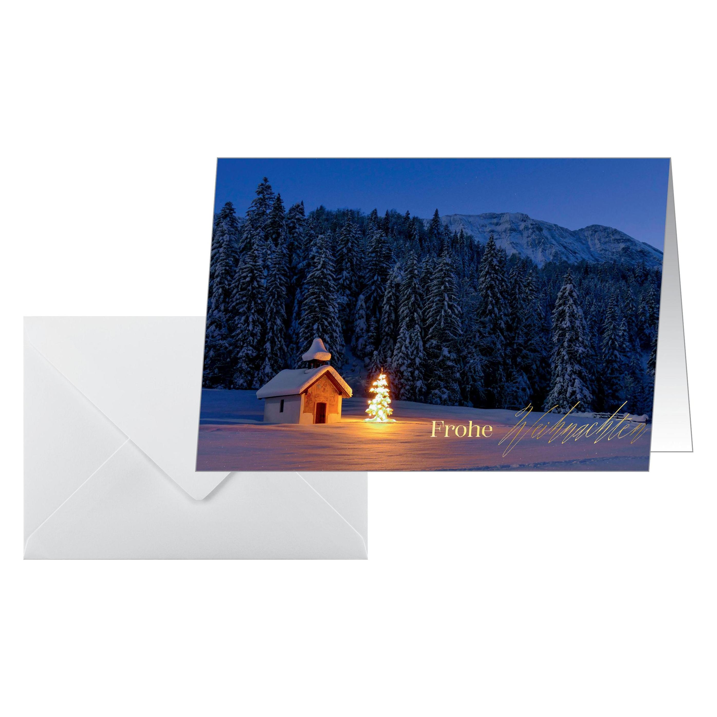 Sigel 10 Weihnachtskarten Christmas Chapel DIN A6 (10 Stk.) (DS96)