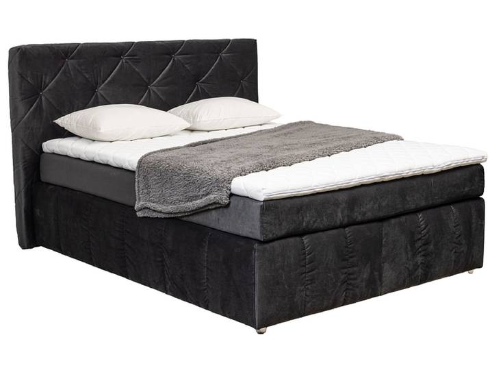 Boxspringbett MEEMO grau 140x200cm halbfest