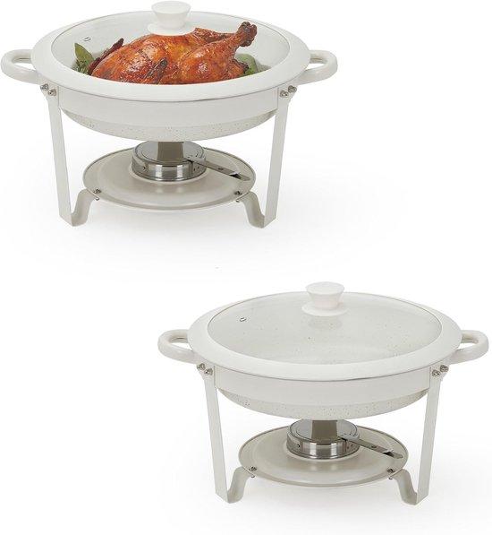 Buffet-Warmhalteplatten - 5,3 Liter - 2er-Pack - Mit Maifanit-Beschichtung und Antihaftbeschichtung - Ideal für Hochzeiten und Catering