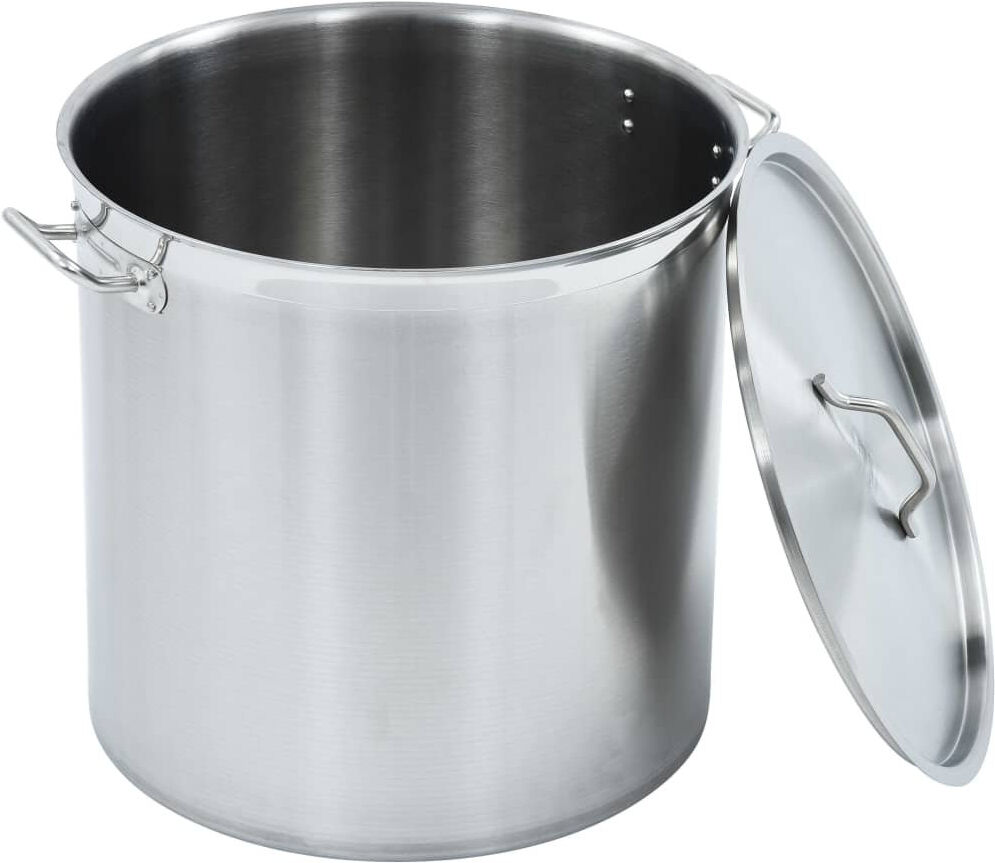 Symple Stuff Cloyd Stock Pot 44 L 45x28 cm Stainless Steel Silver 50cm H x 45cm W