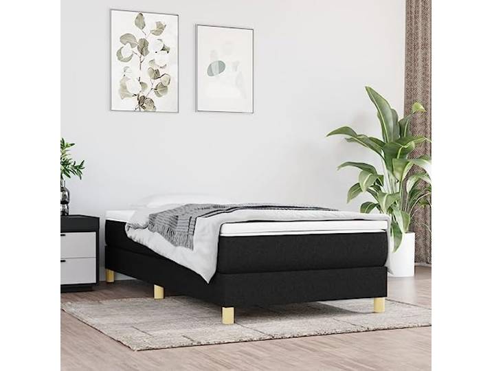 RJPLMFV Lattenrost mit Matratze, Schwarz, 80 x 200 cm Taschenfedern, atmungsaktiver Stoff, feste Unterstützung, Sperrholz-Latten, Bedienungsanleitung im Lieferumfang enthalten