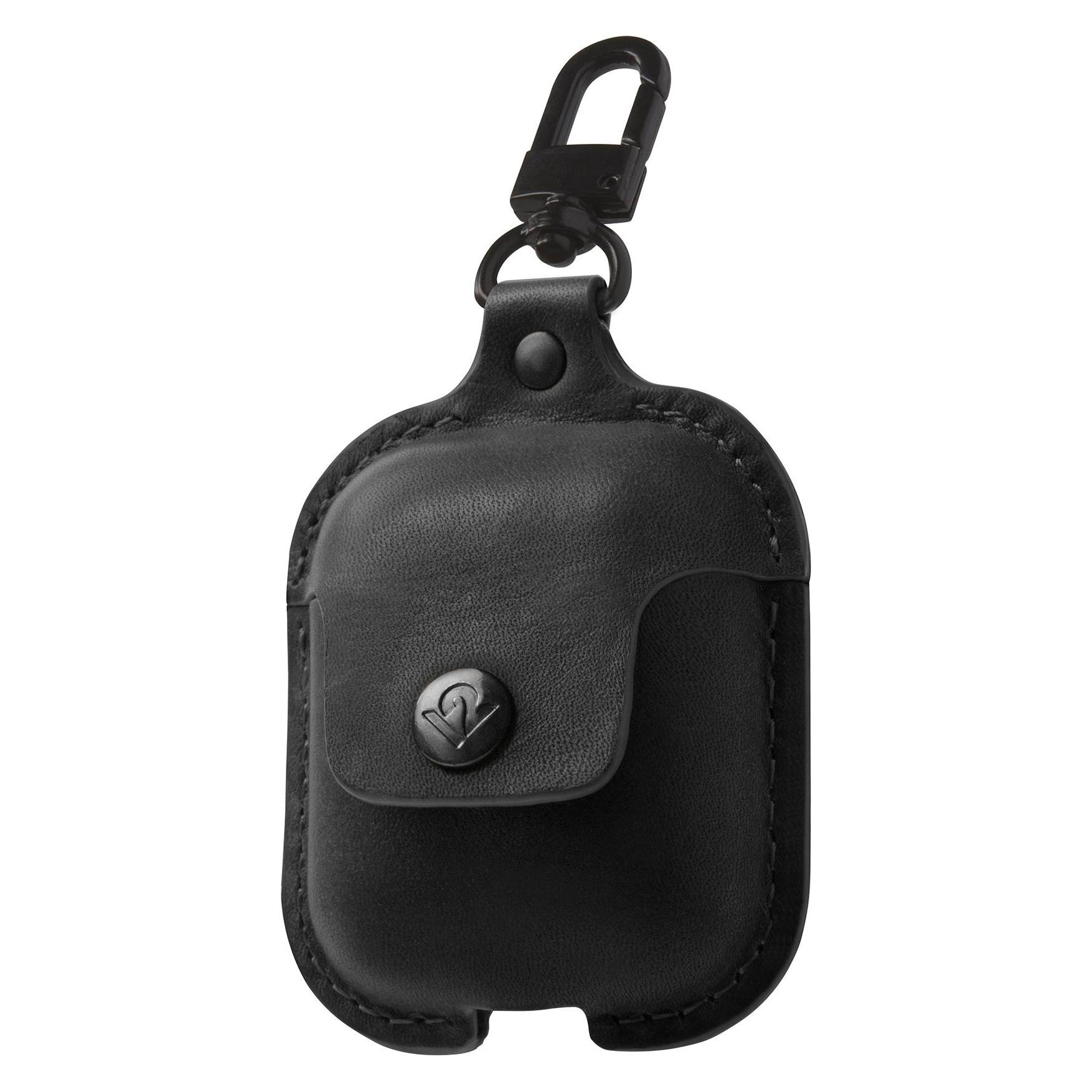 TwelveSouth AirSnap Ledertasche für AirPods Schwarz (Kopfhörer Hülle) (12-1802)